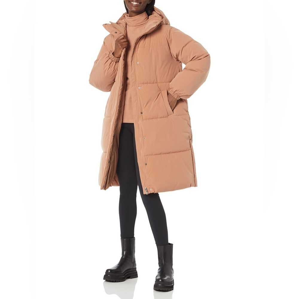 Amazon Essentials Women's Oversized Long Puffer Jacket Green Size L - Picture 1 of 8